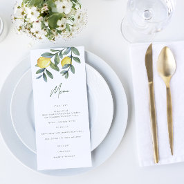 Menú Watercolor Lemon Main Squeeze Brieze Shower