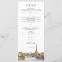 Watercolor París Francia Boda de destino