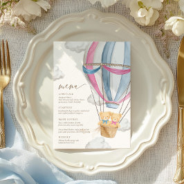 Menú We Can Bearly Wait Twins Baby Shower 