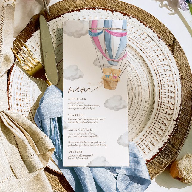 Menú We Can Bearly Wait Twins Baby Shower  (Subido por el creador)