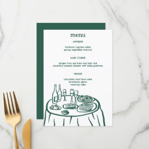 Menú Whimsical Buffet Table Doodle Sketch PERSONALIZADO
