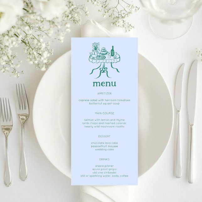 Menú Whimsical Buffet Table Doodle Sketch PERSONALIZADO (Whimsical Buffet Table Doodle Sketch Modern CUSTOM Menu
)