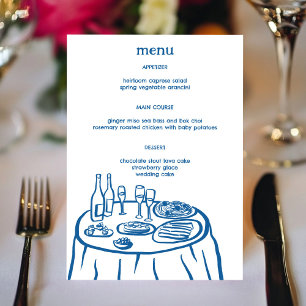 Menú Whimsical Buffet Table Doodle Sketch PERSONALIZADO