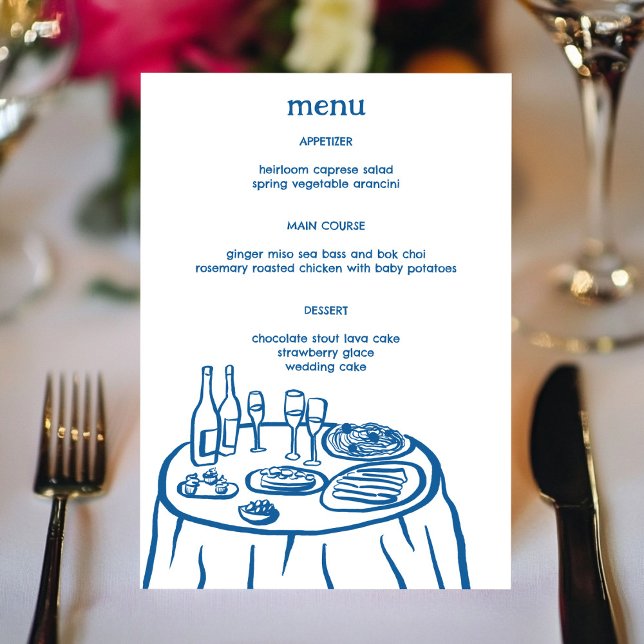 Menú Whimsical Buffet Table Doodle Sketch PERSONALIZADO (Whimsical Buffet Table Doodle Sketch Modern CUSTOM Menu
)