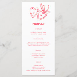 Menú Whimsical Heart Locket Doodle Sketch PERSONALIZADO