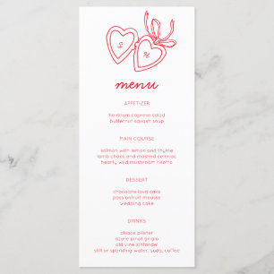 Menú Whimsical Heart Locket Doodle Sketch PERSONALIZADO