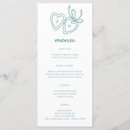 Menú Whimsical Heart Locket Doodle Sketch PERSONALIZADO