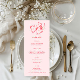 Menú Whimsical Heart Locket Doodle Sketch PERSONALIZADO