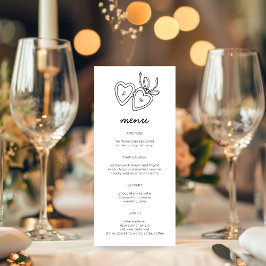 Menú Whimsical Heart Locket Doodle Sketch PERSONALIZADO