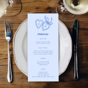 Menú Whimsical Heart Locket Doodle Sketch PERSONALIZADO