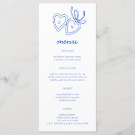 Menú Whimsical Heart Locket Doodle Sketch PERSONALIZADO