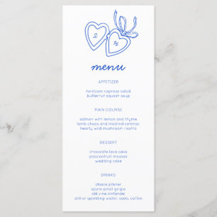 Menú Whimsical Heart Locket Doodle Sketch PERSONALIZADO