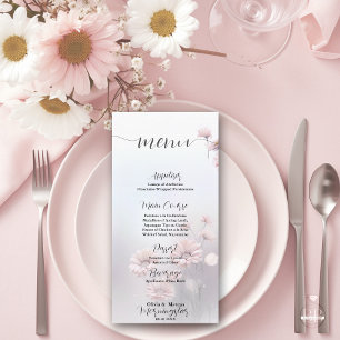 Menú Whimsical Pink Daisies