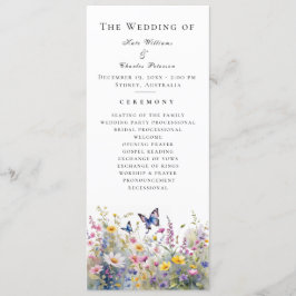Menú Whimsical Wildflower Meadows Wedding Program