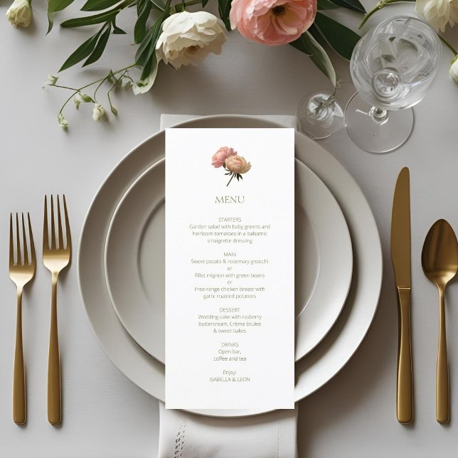 Menú White | Chic Rose Wedding  (Subido por el creador)