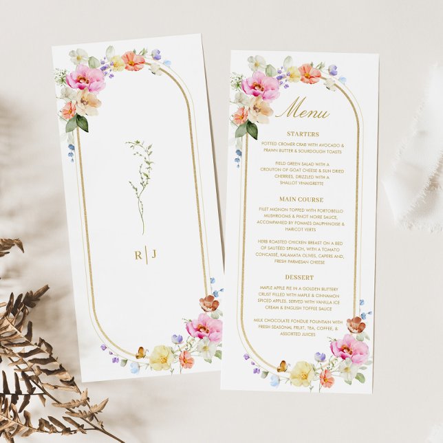 Menú Wildflower Wedding, Colorful Floral Wedding (Subido por el creador)