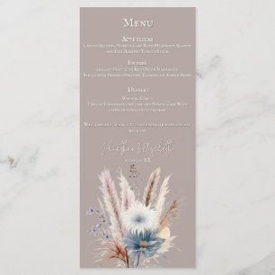 Menú Winter Boho Floral Boda Beige