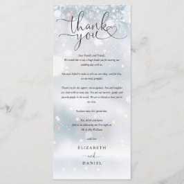 Menú Winter Wedding Heart Script Gracias por Colocar Ta