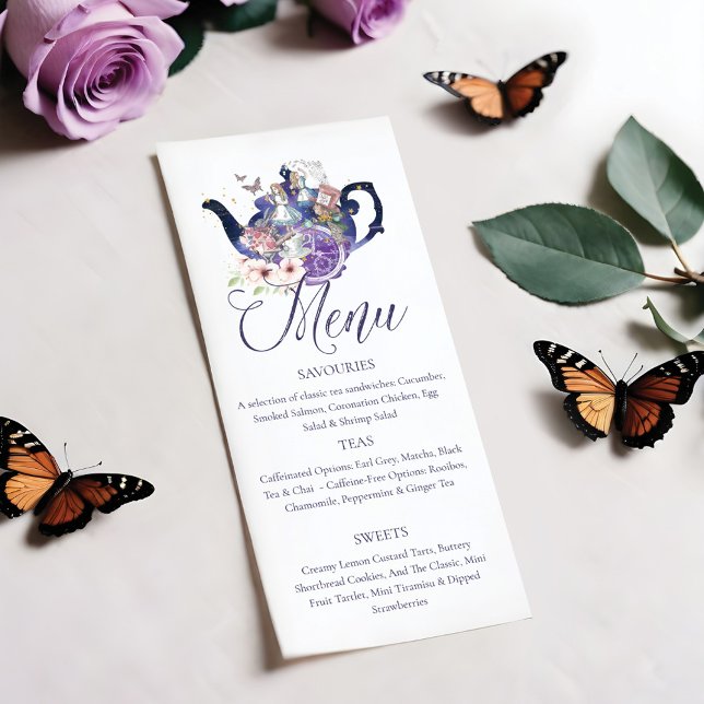 Menú Wonderland Boda Fairytale Tea Fiesta por la tarde (Wonderland Fairytale Wedding Afternoon Tea Party Menu)