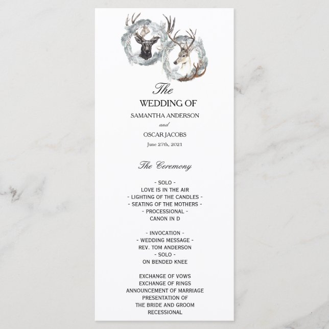 Menú Wreath Silver color agua de invierno (Anverso)