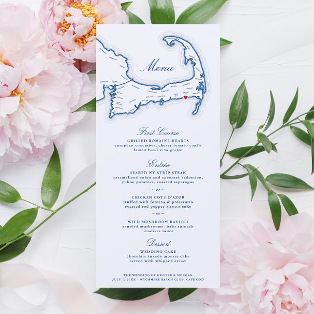 Menú Wychmere Harwich Port Cape Cod Boda Marina Azul (These Cape Cod Destination Wedding Menus are perfect for your navy Wychmere Beach Club wedding)