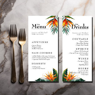 Menú y bebidas Aves de Paradise Bliss