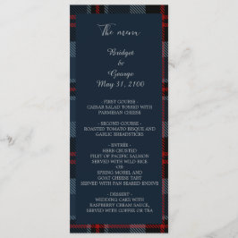 menú y programa de boda de país escocés azul