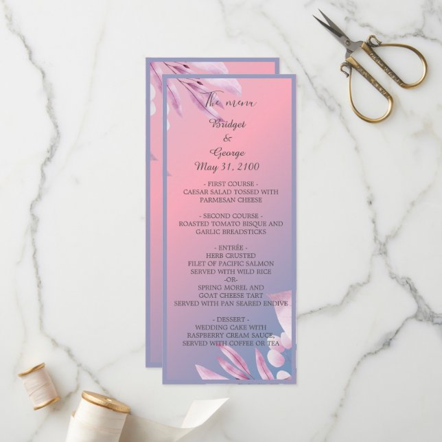 menú y programa sakura con flores de cerezo pastel (Anverso/Reverso In Situ)