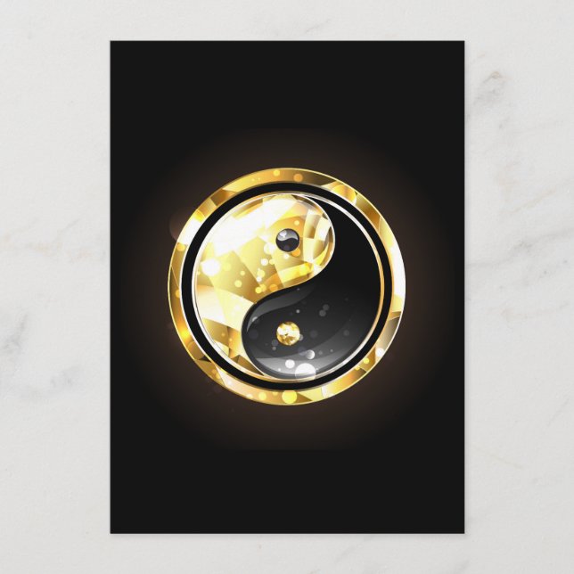 Menú Yin Yang de oro sobre negro (Anverso)