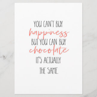 Menú You can't buy happiness but you can buy chocolate