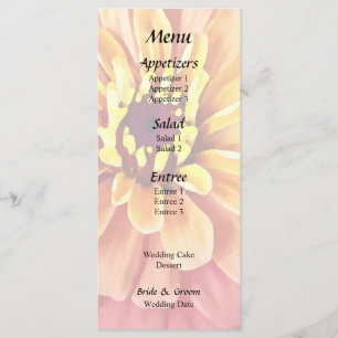 Menú Zinnia en tonos de naranja