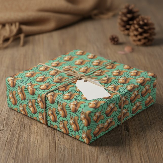 Menudo y agradable: Papel de envolvimiento con tem (Nutty & Nice: Squirrel-Themed Wrapping Paper)