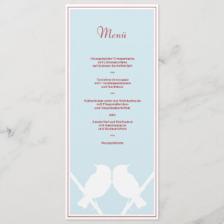 Menükarte para Su menú de boda (türkis rojo