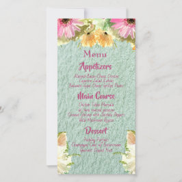 Menús Boda azul de flores silvestres