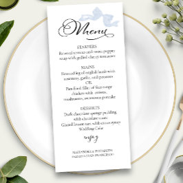 Menús Boda de acuarela | Calligrafía Blue Bow