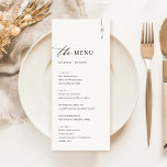 Menús Boda de caligrafía simple y elegante<br><div class="desc">Nuestro sencillo menú Boda de caligrafía elegante combina la sofisticación con la claridad para elevar su experiencia gastronómica. Estos menús están muy bien preparados y ofrecen una selección de platos que harán las delicias de los clientes, desde un entrante a un postre delicioso. Diseñadas no sólo para bodas, sino también...</div>