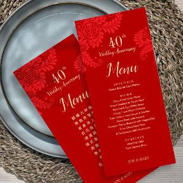 Menús de aniversario de bodas tradicionales biling