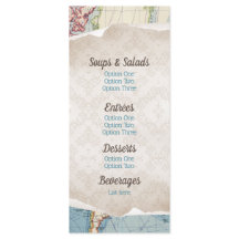 Menús de Baby Shower con Mapas Antiguos