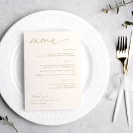 Menús de boda con letra cursiva romántica suave cr
