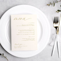 Menús de boda con letra cursiva romántica suave cr