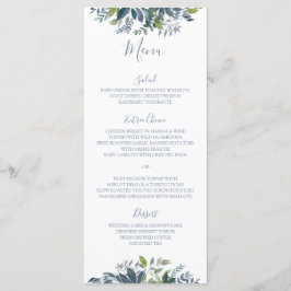 Menús de Boda con Verde Pintado Dusty Blue