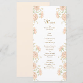 Menús de boda de rosa melocotón