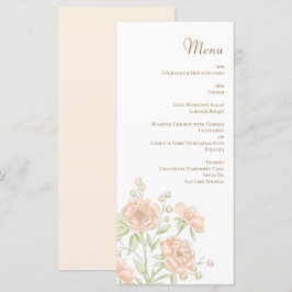 Menús de boda de rosa melocotón