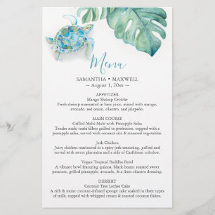 Menús de presupuesto de bodas de destino tropical