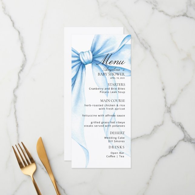 Menus for a modern  baby shower. (Anverso/Reverso In Situ)