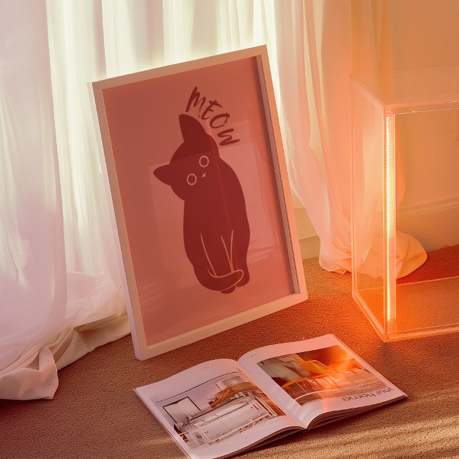 Meow | Arte mural de moda | Poster retro minimalis (Subido por el creador)