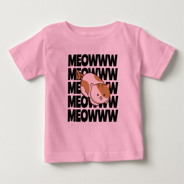 Meow Cat Baby Fine Jersey T-Shirt (Anverso)