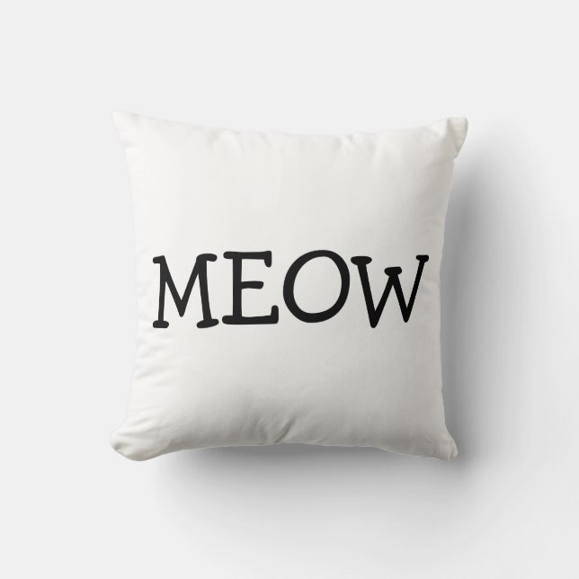 MEOW, Cojín decorativo de algodón (Anverso)