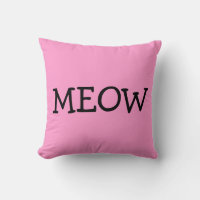 MEOW, Cojín decorativo de algodón, rosa