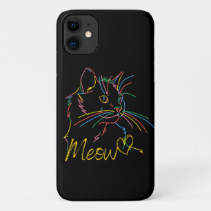 meow colorido gato funda para ipone